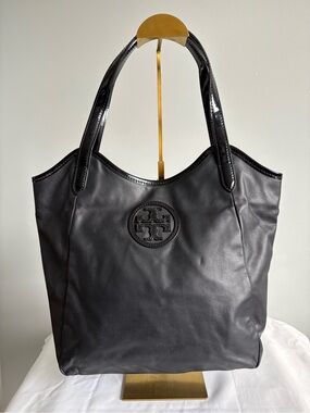 Tory Burch Matte Black Nylon Tote